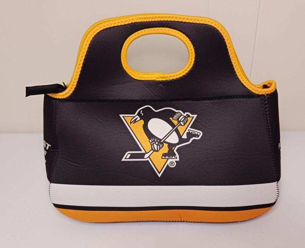 Pittsburgh Penguins Soft Cooler Tote Neoprene Lunch Bag Black & Gold NHL Hockey